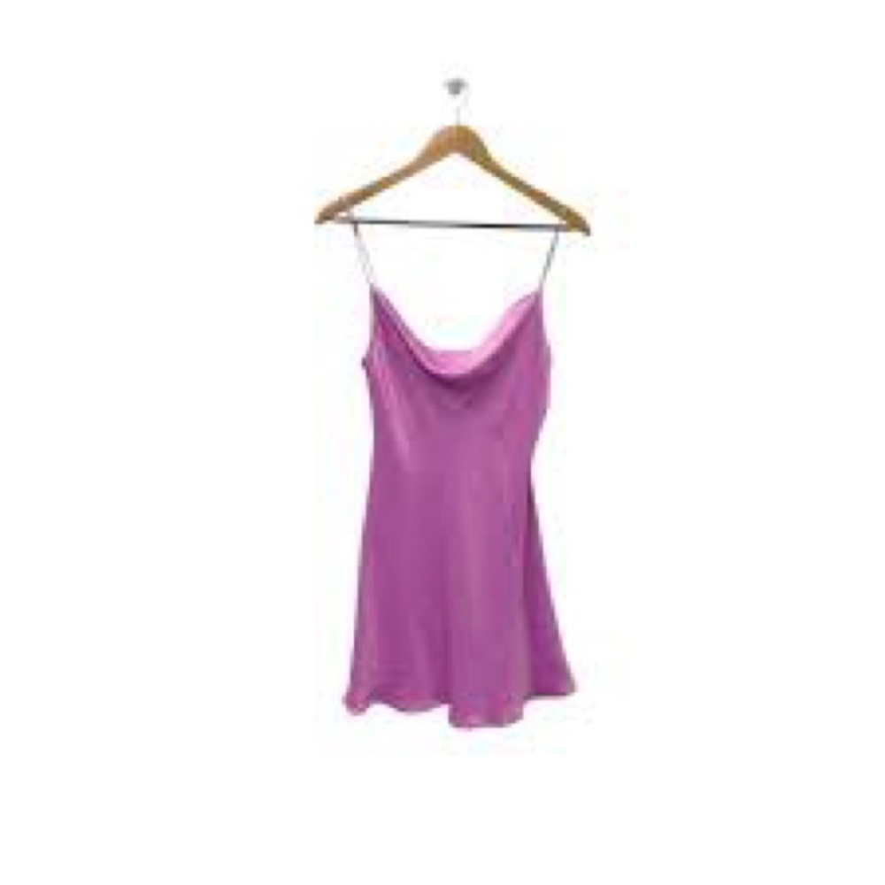 SER.O.YA Vibrant Pink Satin Dress - Picture 6 of 6